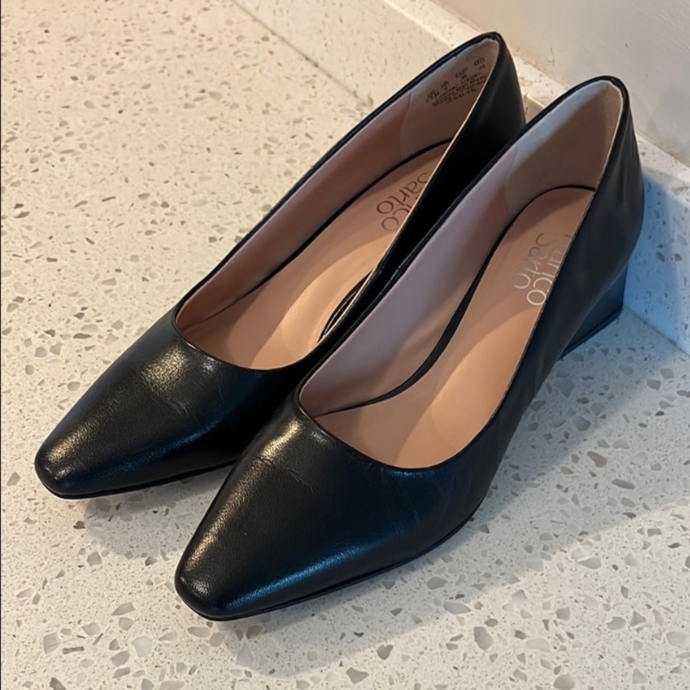 Franco Sarto Block heel Black Leather Shoes